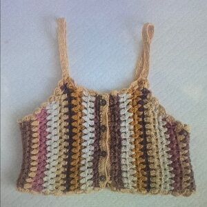 Multicolor Crochet Knit Top